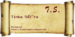 Tinka Sára névjegykártya